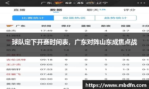 球队定下开赛时间表，广东对阵山东成焦点战