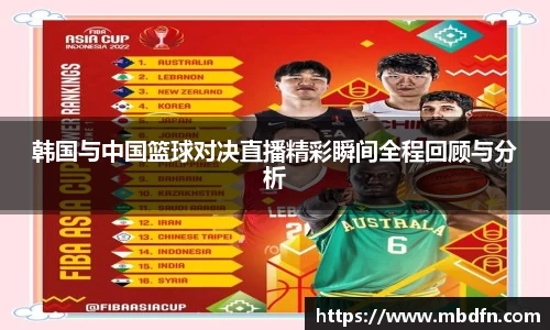 韩国与中国篮球对决直播精彩瞬间全程回顾与分析
